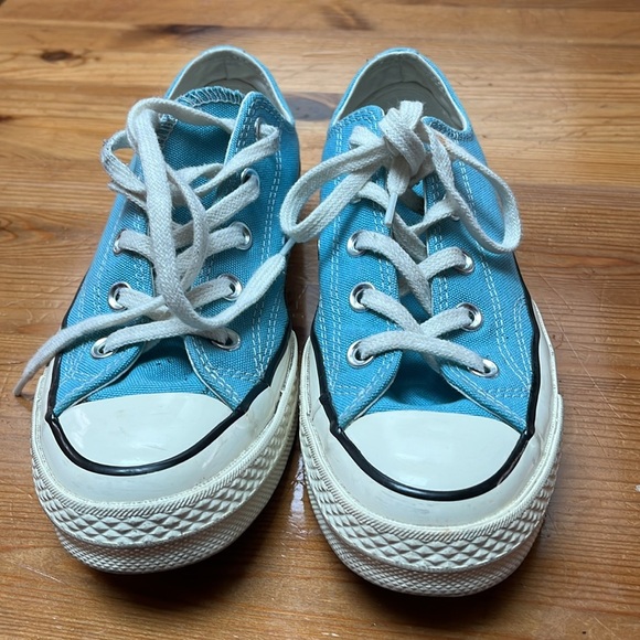 Blue low top Converse chuck Taylor tie sneakers women’s 6 - Picture 2 of 10